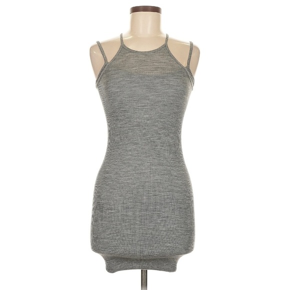 NEW DION LEE SEAMLESS LOOP TANK DRESS Medium Grey Ribbed Knit {$390} Medium - Picture 4 of 12